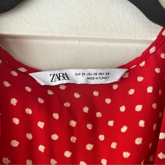 Zara Polka Dot Dress with Ruffle Hem - Picture 3 of 6